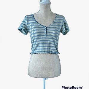 American Eagle Striped Crop Top